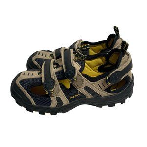 Sperry Youth Size 2.5 Off Road ATS Leather Sandal Hiking Shoes Tan Black Walking